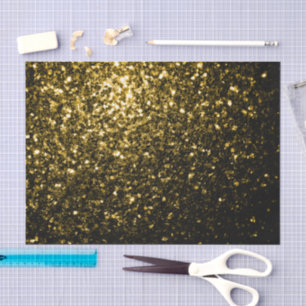 Papel De Seda Dourado escuro amarelo brilho falso faisca