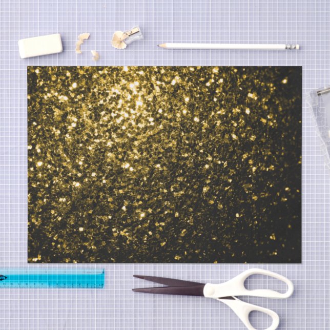 Papel De Seda Dourado escuro amarelo brilho falso faisca (Arte )