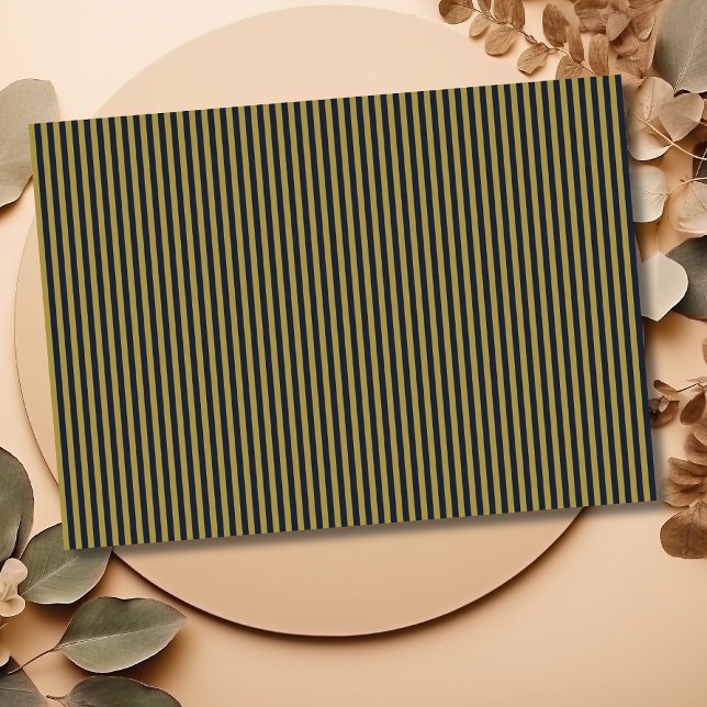 Papel De Seda Dourado fino Elegante e Marinho Vertical Strips Ve (Criador carregado)