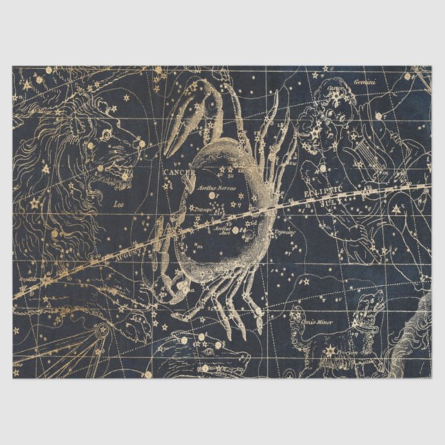 Papel De Seda Dourado Galaxy Star Map Series Design 6 (Frente )