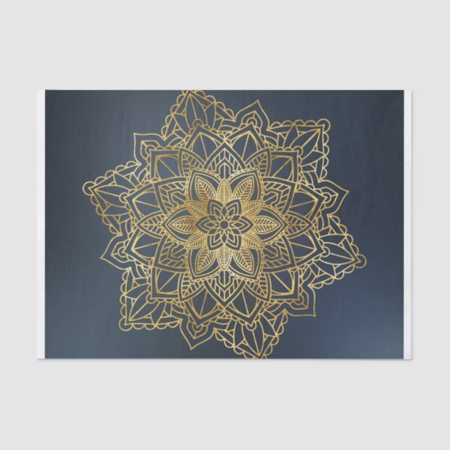 Papel De Seda Dourado Mandala (Frente )