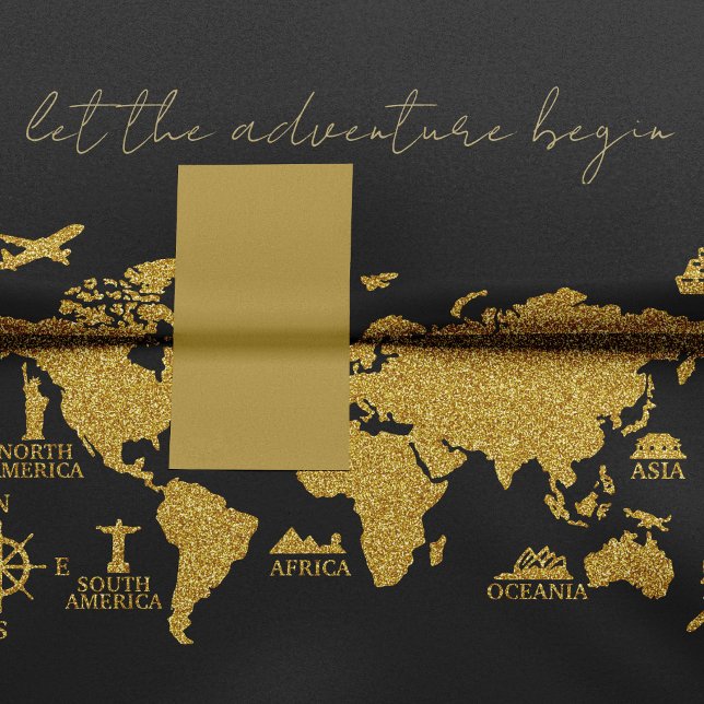 Papel De Seda Dourado Mapa Mundial da Largura sobre a Aventura E (Criador carregado)