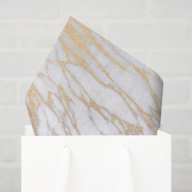 Papel De Seda Dourado Marble (Sacola de presentes)