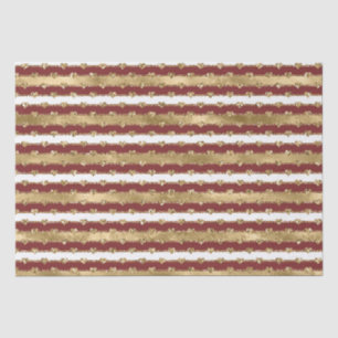 Papel De Seda Dourado Natal Vermelho Stripes Brancas Brilhantes