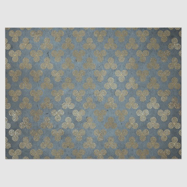 Papel De Seda Dourado Nó Celta - Desaparecimento Espiral (Frente )