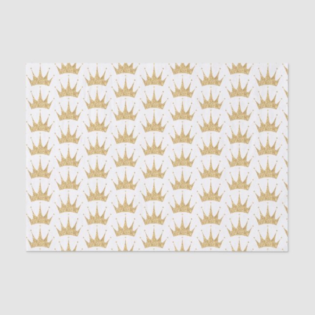 Papel De Seda Dourado padrão da coroa (Frente )