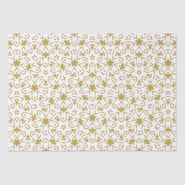 Papel De Seda Dourado padrão de luxo de Natal reluz (Frente )