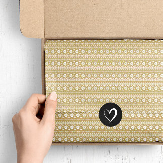 Papel De Seda Dourado Padrão de Suéter de Natal Isle