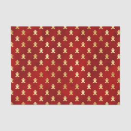 Papel De Seda Dourado Pão de Natal Homens em Vermelho