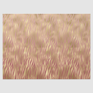Papel De Seda Dourado Peach Red Zebra Stripes
