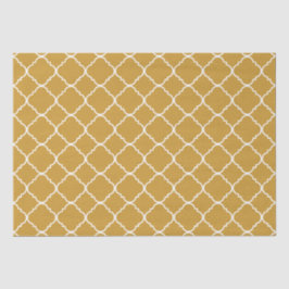 Papel De Seda Dourado Quatrefoil Amarelo e Branco