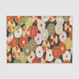 Papel De Seda Dourado Red White Kimono Floral Decoupage
