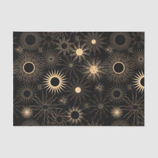 Papel De Seda Dourado sol estilizado sobre sol texturizado preto