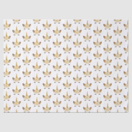 Papel De Seda Dourado Unicórnio Floral