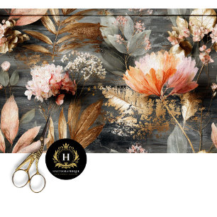 Papel De Seda Dourado Vintage Floral Decoupagem Sem Costura
