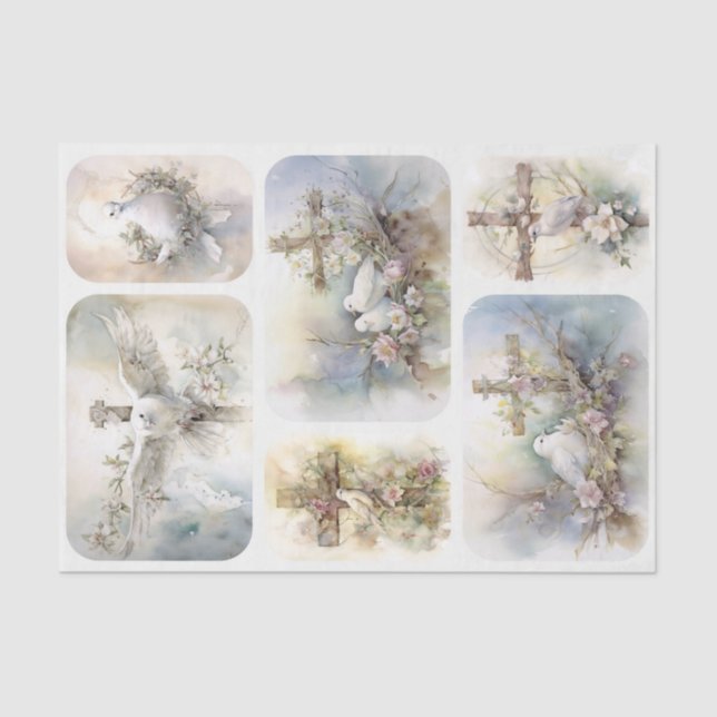 Papel De Seda Doves e Cruzes (Frente )