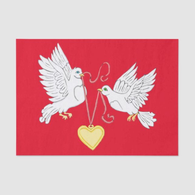 Papel De Seda Doves of Love Tissue Paper (Frente )
