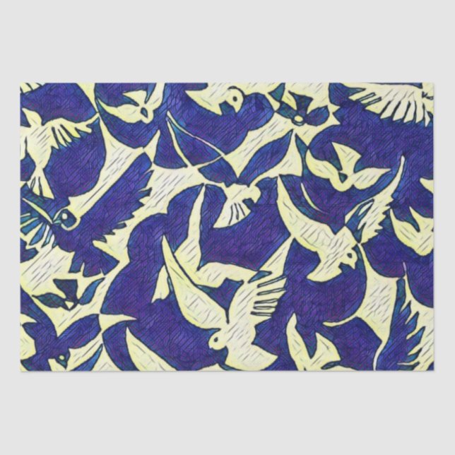 Papel De Seda Dovs em Voo (Frente )