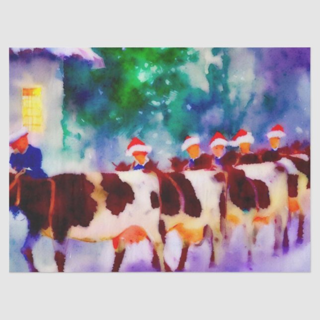 Papel De Seda Doze dias de Natal: sós A-ordenha (B), (Frente )