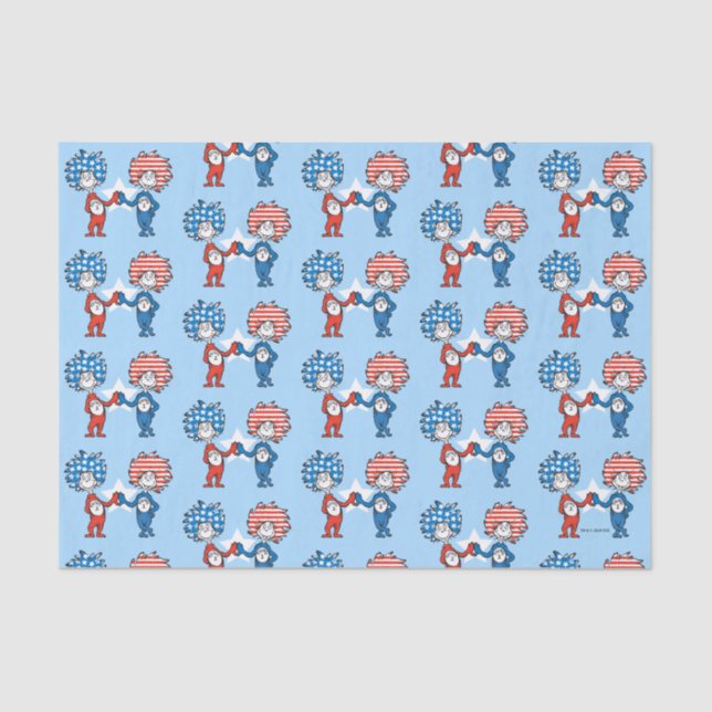 Papel De Seda Dr. Seuss | Coisa Um Dois Gráficos Patrióticos (Frente )