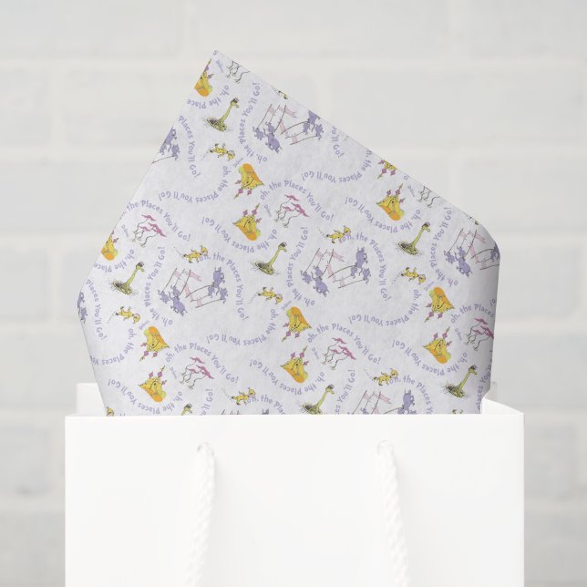 Papel De Seda Dr. Seuss "Oh, os Lugares aonde Você Irá!" (Sacola de presentes)