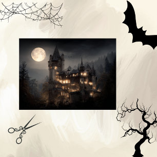 Papel De Seda Drácula de Castelo de Lua Gótica de Descaptação