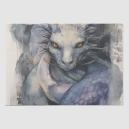 Papel De Seda Dragão Azul