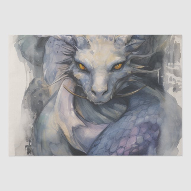 Papel De Seda Dragão Azul (Frente )