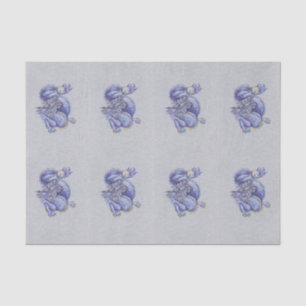 Papel De Seda Dragão Azul