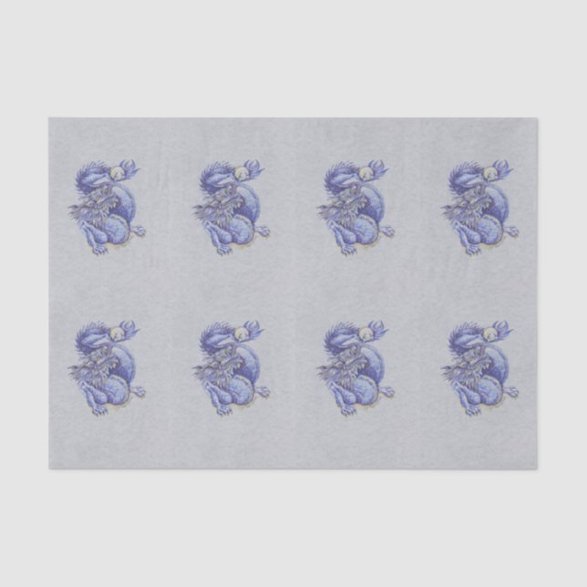 Papel De Seda Dragão Azul (Frente )