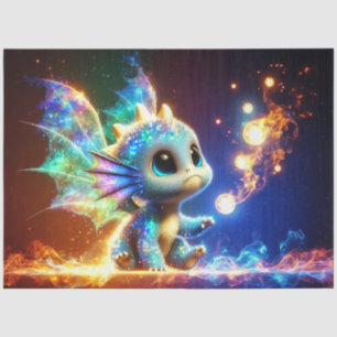 Papel De Seda Dragão-Bebê com Dissociação de Asas e Orbs Brilhan