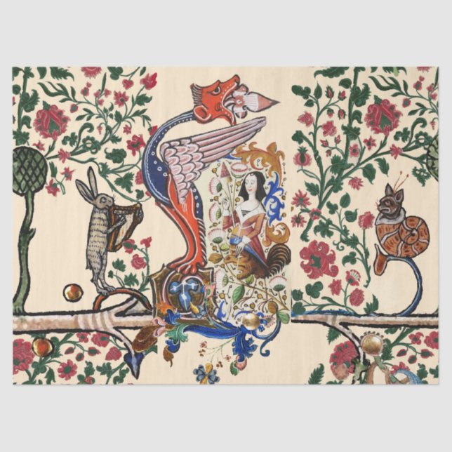 Papel De Seda Dragão BESTIÁRIO MÉDIO WEIRD e Harpy giratório (Frente )