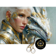 Dragão Branco Steampunk Fantasy Art Decoupage