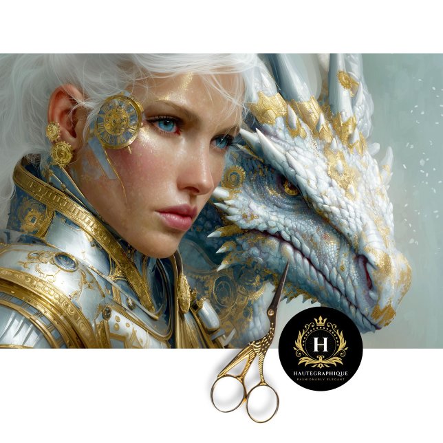 Papel De Seda Dragão Branco Steampunk Fantasy Art Decoupage (Criador carregado)