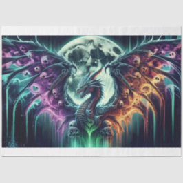 Papel De Seda Dragão com asa do crânio