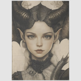 Papel De Seda Dragão da Fantasia Gótica em Ninfas Mítológicas