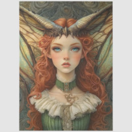 Papel De Seda Dragão da Fantasia Gótica em Ninfas Mítológicas