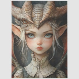 Papel De Seda Dragão da Fantasia Gótica em Ninfas Mítológicas