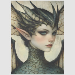 Papel De Seda Dragão da Fantasia Gótica em Ninfas Mítológicas