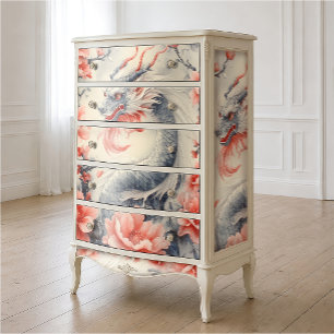 Papel De Seda Dragão da Rota da Seda   Decoupage de Arte Fina Fl