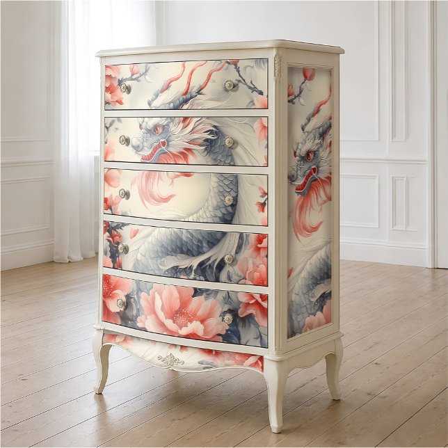 Papel De Seda Dragão da Rota da Seda | Decoupage de Arte Fina Fl (Criador carregado)