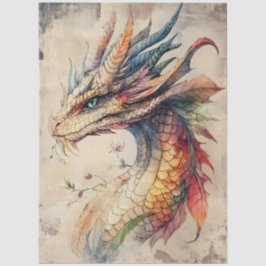 Papel De Seda Dragão de Fantasia Mitológica Colorida Grande