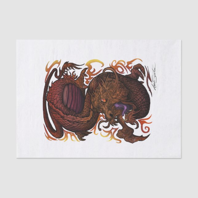 Papel De Seda Dragão (Design de assinatura) (Frente )