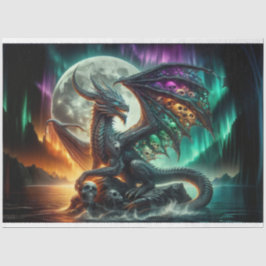 Papel De Seda Dragão do Caveira Arco-Íris