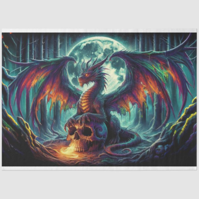 Papel De Seda Dragão do Crânio de Fogo (Frente )