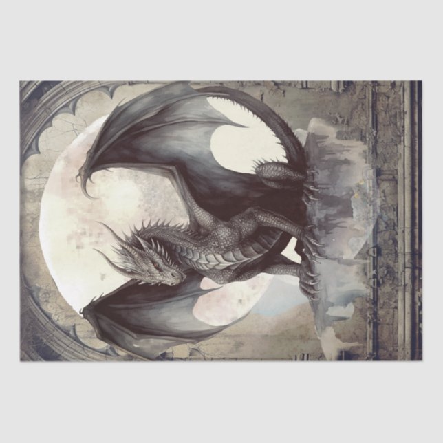 Papel De Seda Dragão escuro (Frente )