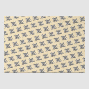 Papel De Seda Dragão - Fantasia medieval - Amarelo perturbado