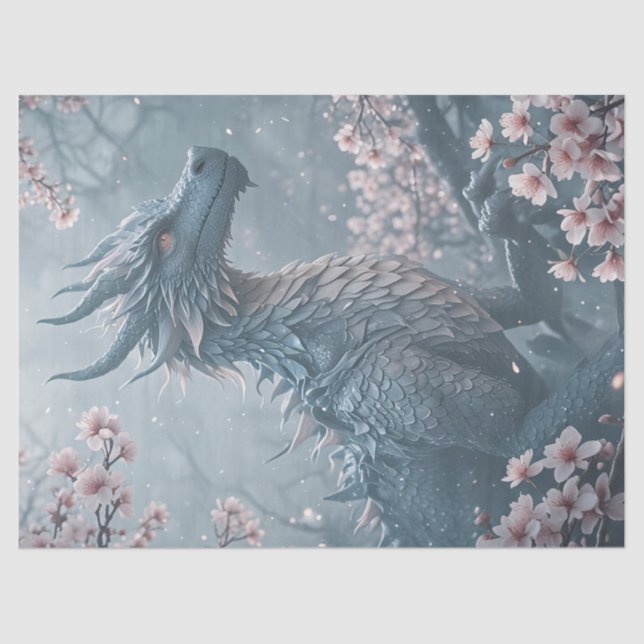 Papel De Seda Dragão no jardim (Frente )