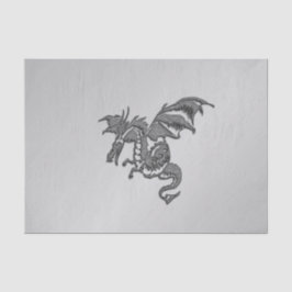 Papel De Seda Dragão prateado