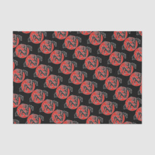 Papel De Seda Dragão Sol - preto vermelho branco + suas ideias